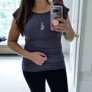 ☀️Body Central Ruched Grey Top Size M